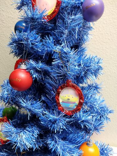 Disney Store 3’ Blue Toy Story Christmas Tree w/Ornaments - Complete, Very RARE - Picture 6 of 9