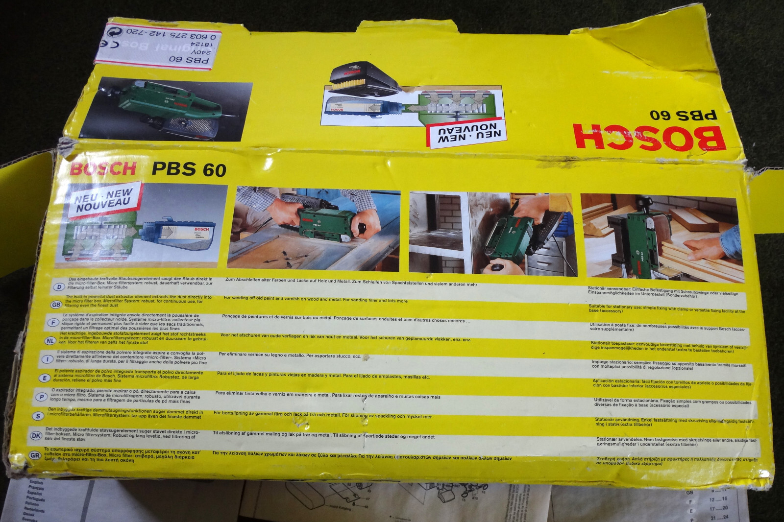 BOSCH PBS60ELECTRIC BELT SANDER 240v eBay