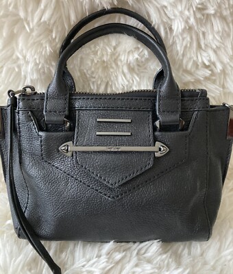 Botkier Women's Black Pebbled  Leather Zip Closure Small  Bag  Handbag