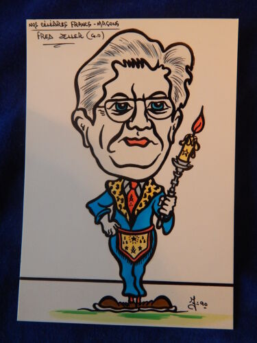 CPM - CARDS / FRANC-MACON - CARICATURES - JIHEL - FRED ZELLER - RARE! - Picture 1 of 2
