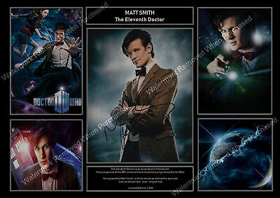 11TH DOCTOR WHO MATT SMITH SIGNED LIMITED EDITION A4 PHOTO PRINT AUTOGRAPHED 