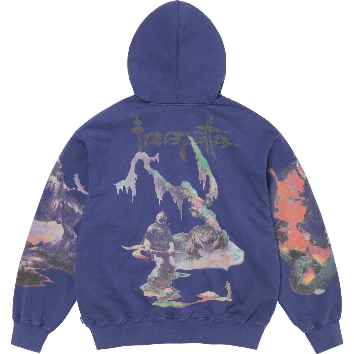 Supreme x Frank Frazetta Zip Up Hooded Sweatshirt Black Navy