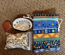 Black Hills~Sage~Cleanse~Abalone~Native American~Smudge Kit~Bag~Catlinite Bead