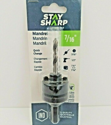 Quick Change Mandrel 1054272 Stay Sharp by EAB 7/16'' Professional NEW