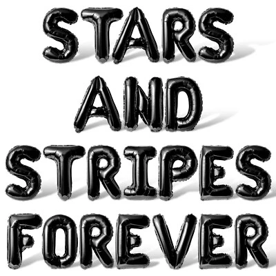 STARS AND STRIPES FOREVER Letter Balloon Banner - 4th Of July Party Decorations - Image 1 of 4
