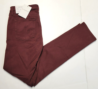 ag prima sateen cigarette jeans New $205 AG JEANS The Prima Women's 27x30 Cigarette Plum Purple STRETCH  SATEEN