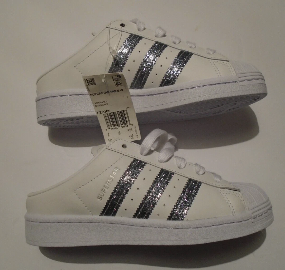 adidas Superstar W Women&#039;s Size 4.5 Shoes White Silver Metallic FZ2260 | eBay