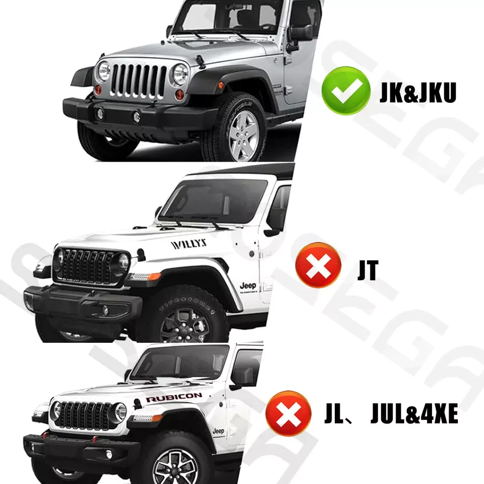 Kit de 4 piezas de extensión de guardabarros delantero trasero para Jeep Wrangler JK JKU 2007-2018 Foto 2 de 4
