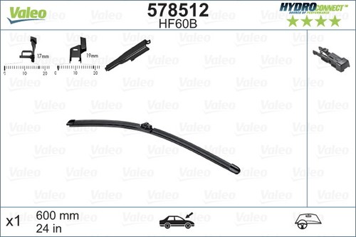 578512 VALEO Wischblatt für CITROËN,FORD,MERCEDES-BENZ,OPEL,PEUGEOT,VAUXHALL - Bild 1 von 6