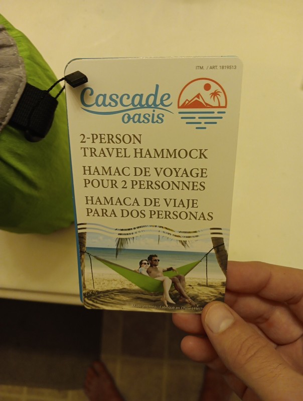 New Cascade Oasis 2 Person Travel Double Hammock Green