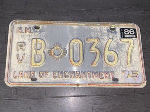 C4 ‘75 YELLOW NEW MEXICO ENCHANTMENT RV B 0367 LICENSE PLATE RANDOM LETTERS/#s