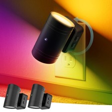 2 PCS 10Color Changing RGB Night Light 180 Rotatable Plug In Dusk Dawn LED