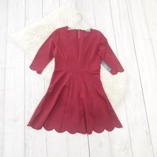 Lulu’s Women's Cumulonimbus Clouds Skater Dress in Red Size Medium
