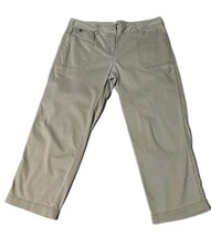 J Jill Beige Womens Stretch Size 4 Petite Straight Leg Cropped Pants Relaxed f