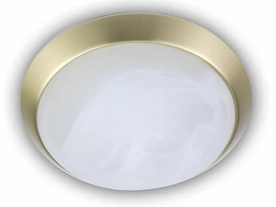Deckenleuchte rund Alabaster Glas Zierring Messing matt Ø 25cm Küchenleuchte - Bild 1 von 4