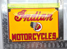Indian Motorcycles 12 Vintage Gas Pump Service Station Dealer Porcelain Sign Indian Motorcycles 12 Vintage Gas Pump Service Station Dealer Porcelain Sign