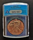 1996 American Silver Eagle MS-69 PCGS  ANACS  (Starting to Tone)