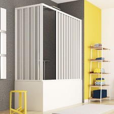 BOX VASCA ANGOLARE IN PVC 2 ANTE APRIBILI A SOFFIETTO H. CM 150 MODELLO ILARY