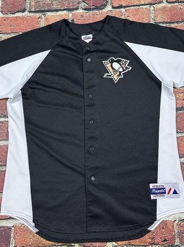 Vintage Pittsburgh Penguins Majestic 90s Y2K Baseball Jersey Men’s XL USA NHL - Picture 5 of 8