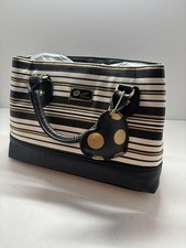 xox Betsey by Betsey Johnson Black and White Stripe Mini Crossbody Bag