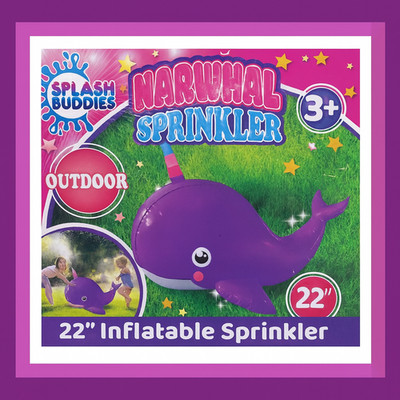 22'' Splash Buddies Purple Narwhal Inflatable Sprinkler - Sprinkle me Timbers!
