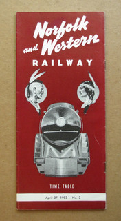 N&W NORFOLK & WESTERN Public Timetable: 4/27/52 System