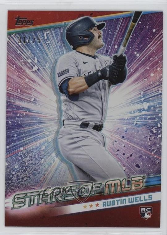2024 Topps Update Stars of MLB Red 31/75 Austin Wells #SMLB-77 Rookie RC 07m7