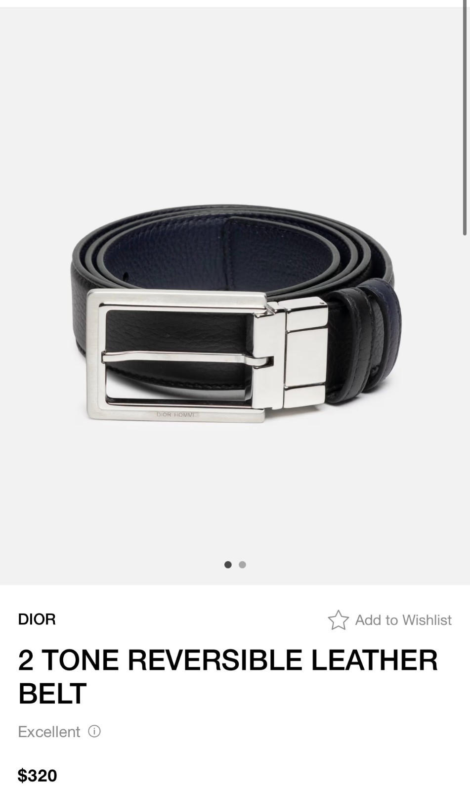 dior homme reversable belt 46' thumbnail 5