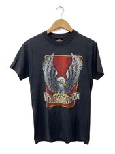 HARLEY DAVIDSON T Shirt M Cotton Gray Total Pattern Used