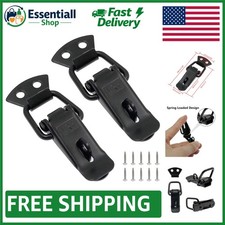 Compact and Tough Black Spring Clasp Latch for Boxes Cabinets, 56mm, 2 Pack