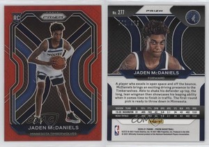 2020-21 Panini Prizm Red Prizm /299 Jaden McDaniels #277 Rookie RC