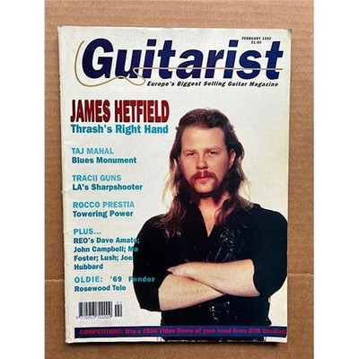 METALLICA GUITARIST MAGAZINE FEBRUARY 1992 - JAMES HETFIELD cover with more insi
