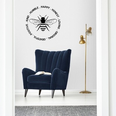 Kind Humble Happy Honest Bee Positivity Vinyl Aufkleber Sticker für Auto/Fenster/Wand