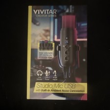 Vivitar Creator Series Studio Mic USB-C, Noise Cancellation, Black