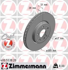 2x Bremsscheibe COAT Z ZIMMERMANN 400.5538.20 für MERCEDES KLASSE W177 V177 W247