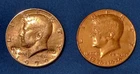 2-24K Gold plated Kennedy Half Dollar coins 1976 and 1979