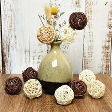 Decorative Orbs Fillers Table Multiple Vase 4 Rattan Balls for Garden Baby