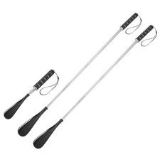 2pcs Shoe Horn 11.8"-28" Long Handle Retractable Telescopic Shoehorn Black,