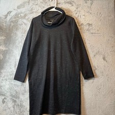 J. Jill Wearever Long Sleeve Pullover Turtleneck Sweater Midi Dress Black Size S