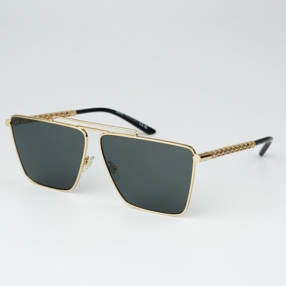 Versace VE2266 64mm Oversize Pillow Sunglasses Gold Frame Dark Grey Lenses New thumbnail 6