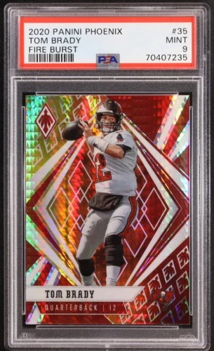 Tom Brady 2020 Panini Phoenix #35 Fire Burst! PSA MINT 9! 🔥 "THE GOAT"!!