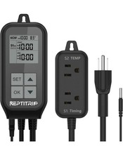 Reptile Thermostat, Light Timer for Temperature and Lighting Control, Day-Nig...