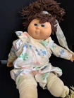 Cabbage Patch style Baby Doll 1980s Brown Curly Hair Blue Eyes Hong Kong