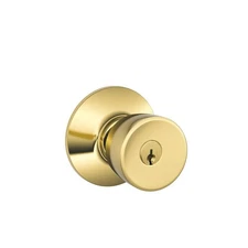 Schlage F51VBEL505 PB Bell Entry KNOB, No Size, Bright Brass