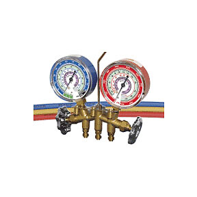 Mastercool MSC-33772 BRASS MANIFOLD GAUGE & HOSE ()