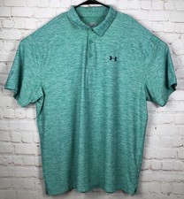 Under Armour Heat Gear Short Sleeve Polo Shirt Men  s 2XL XXL Green Color