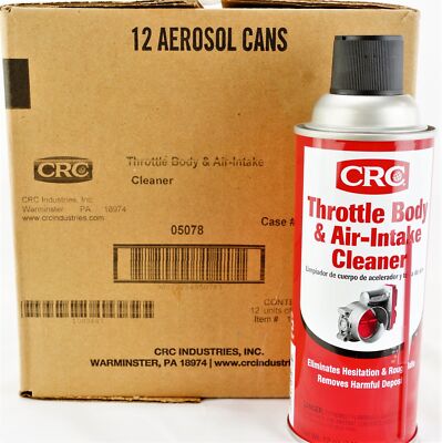 Case of 12 Genuine 05078 CRC Throttle Body Cleaner Cleans Air Intake