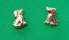 Vintage 14K Gold Dog Stud Earrings FREE SHIPPING IN USA 