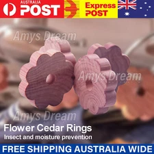 12pc Moth Cedar Wood Snow Rings Repellent Killer Hanger Anti Mildew Drawers MEL