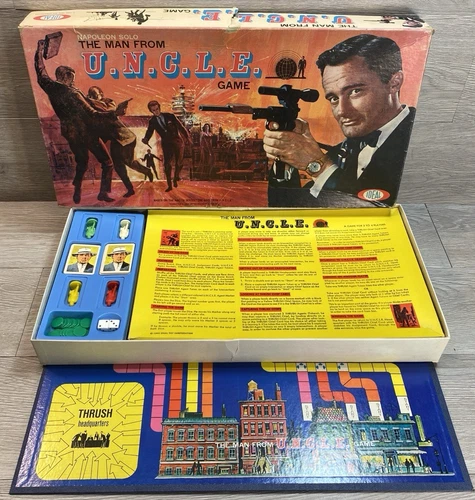 Vintage Man From U.N.C.L.E. TV Series Board Game 1965 Open & Complete Ideal